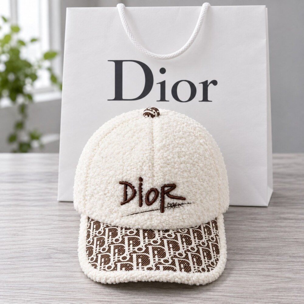 Dior Shearling Oblique Cap